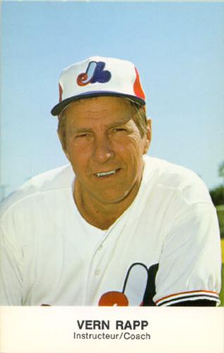 1979 Montreal Expos Postcards #NNO Vern Rapp Front