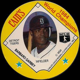 1985 Cain's Detroit Tigers Discs #NNO Barbaro Garbey Front