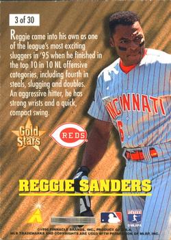 1996 Score - Gold Stars #3 Reggie Sanders Back