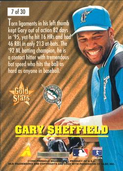 1996 Score - Gold Stars #7 Gary Sheffield Back