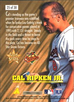1996 Score - Gold Stars #25 Cal Ripken Jr. Back