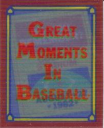 1988 Score - Magic Motion: Great Moments in Baseball #15 Rickey Henderson: 08/27/1982 Front