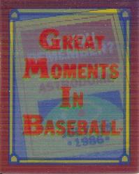 1988 Score - Magic Motion: Great Moments in Baseball #6 Fernando Valenzuela: 07/15/1986 Front