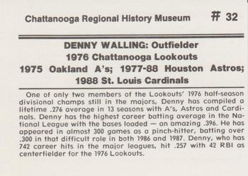 1989 Chattanooga Lookouts Legends II #32 Denny Walling Back
