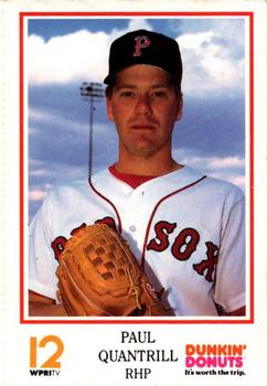 1992 Dunkin' Donuts Pawtucket Red Sox #NNO Paul Quantrill Front