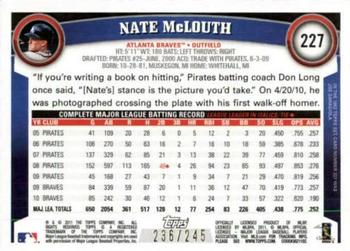 2011 Topps - Red Border #227 Nate McLouth Back