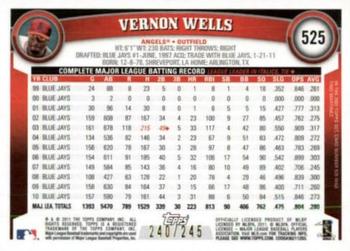 2011 Topps - Red Border #525 Vernon Wells Back