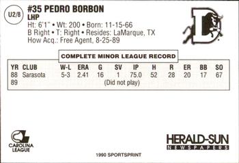 1990 Durham Bulls Update #2 Pedro Borbon Jr. Back