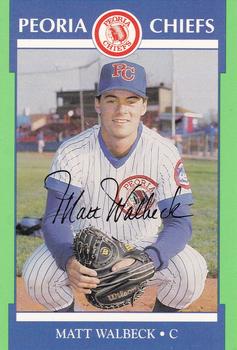 1990 Peoria Chiefs Update #U4 Matt Walbeck Front