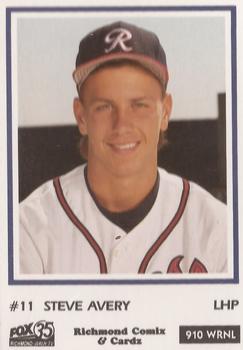 1990 Richmond Braves #6 Steve Avery Front