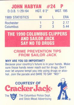 1990 Columbus Clippers Police #16 John Habyan Back