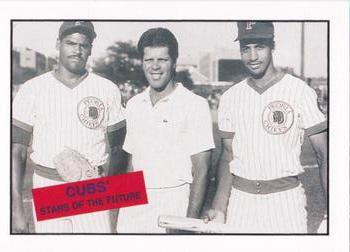 1988 Peoria Chiefs #NNO Future Stars (Mike Harkey / Pete Mackanin / Derrick May) Front