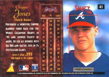 1996 Select #41 Chipper Jones Back