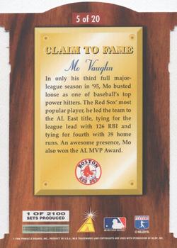 1996 Select - Claim to Fame #5 Mo Vaughn Back