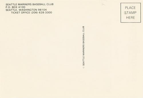 1985 Seattle Mariners Postcards #NNO Spike Owen Back
