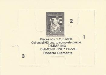 1987 Donruss - Roberto Clemente Puzzle #1-3 Roberto Clemente Back