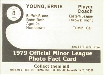 1979 TCMA Buffalo Bisons #8 Ernie Young Back