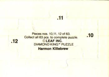 1991 Leaf - Harmon Killebrew Puzzle #10-12 Harmon Killebrew Back