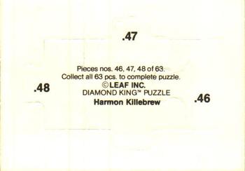 1991 Leaf - Harmon Killebrew Puzzle #46-48 Harmon Killebrew Back