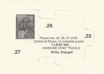 1991 Donruss - Willie Stargell Puzzle #25-27 Willie Stargell Back