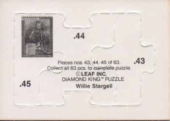 1991 Donruss - Willie Stargell Puzzle #43-45 Willie Stargell Back