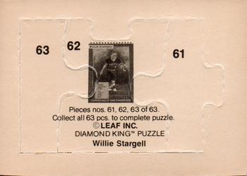 1991 Donruss - Willie Stargell Puzzle #61-63 Willie Stargell Back