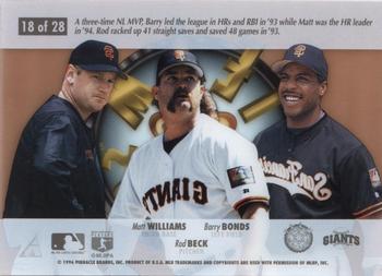 1996 Select - Team Nucleus #18 Barry Bonds / Matt Williams / Rod Beck Back