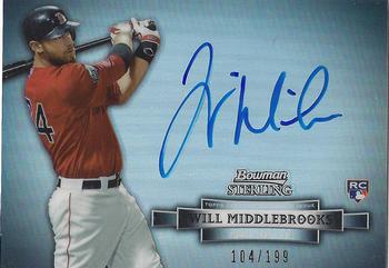 2012 Bowman Sterling - Rookie Autographs Refractors #NNO Will Middlebrooks Front