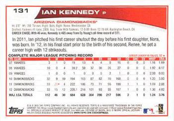 2013 Topps - Emerald Foil #131 Ian Kennedy Back