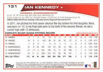 2013 Topps - Red #131 Ian Kennedy Back