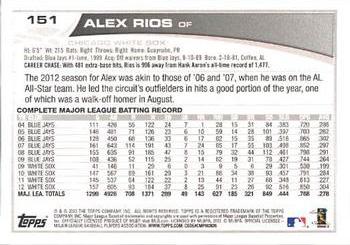 2013 Topps - Red #151 Alex Rios Back