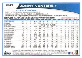 2013 Topps - Red #201 Jonny Venters Back