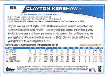 2013 Topps - Red #22 Clayton Kershaw Back