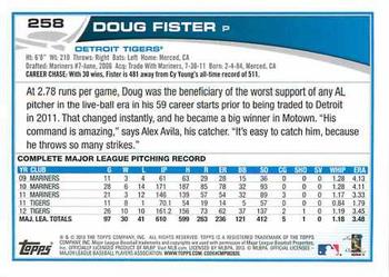 2013 Topps - Blue #258 Doug Fister Back