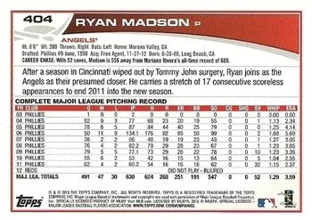 2013 Topps - Blue #404 Ryan Madson Back