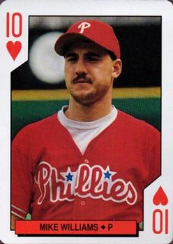 1994 Bicycle Philadelphia Phillies Playing Cards #10♥ Mike Williams Front