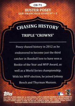 2013 Topps - Chasing History #CH-71 Buster Posey Back