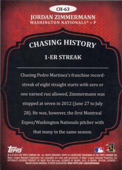 2013 Topps - Chasing History #CH-63 Jordan Zimmermann Back