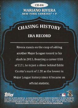 2013 Topps - Chasing History #CH-84 Mariano Rivera Back