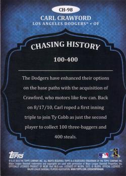 2013 Topps - Chasing History #CH-98 Carl Crawford Back