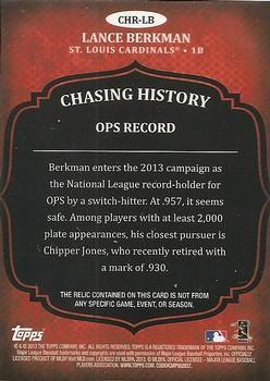 2013 Topps - Chasing History Relics #CHR-LB Lance Berkman Back