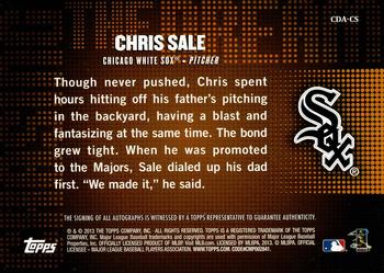 2013 Topps - Chasing the Dream Autographs #CDA-CS Chris Sale Back