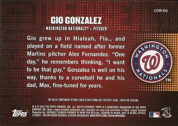 2013 Topps - Chasing the Dream Relics #CDR-GG Gio Gonzalez Back