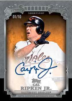 2013 Topps - The Greats Autographs #TGA-CRJ Cal Ripken Jr. Front