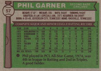 1976 Topps #57 Phil Garner Back
