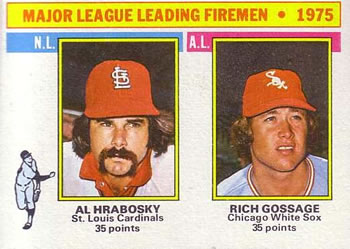 1976 Topps #205 1975 Major League Leading Fireman (Al Hrabosky / Rich Gossage) Front