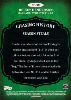 2013 Topps - Chasing History Gold Foil #CH-58 Rickey Henderson Back