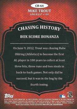 2013 Topps - Chasing History Silver Foil #CH-64 Mike Trout Back