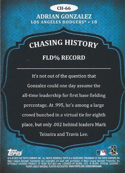 2013 Topps - Chasing History Silver Foil #CH-66 Adrian Gonzalez Back