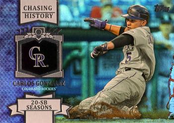 2013 Topps - Chasing History Silver Foil #CH-72 Carlos Gonzalez Front